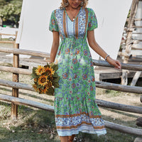 Langes Sommer-Hippie-Chic-Kleid