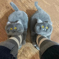 Chaussons Chinois Peluche Chat Câlin