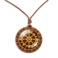 collier-annee-90-mandala-pendentif-bois-vintage