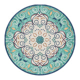 tapis-rond-annee-70-avec-motif-floral