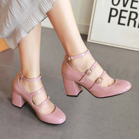 Chaussures Années 20 T-Strap Rose