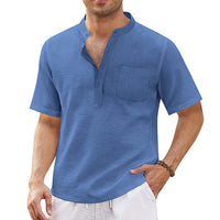 chemise-plage-manches-courtes-coton-lin-annee-70