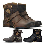 bottes-annee-70-a-boucles-en-cuir-brun-fonce