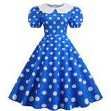 robe-annee-90-bleu-a-pois-blanc